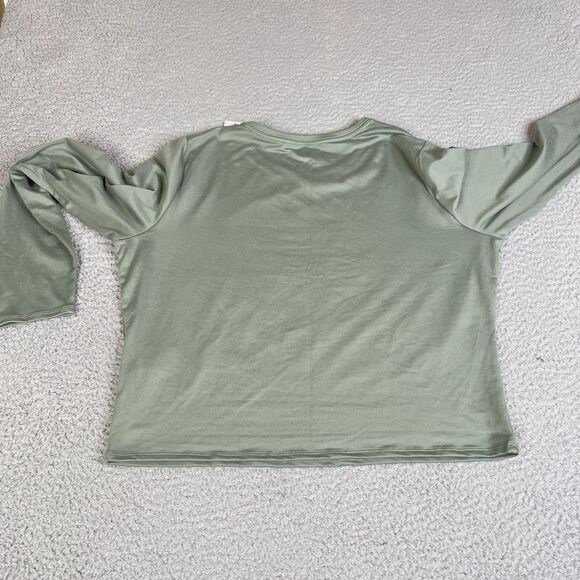 Hollister Crop T-Shirt Womans XXL Green Long Sleeve Stretch - Picture 6 of 12
